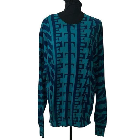 One Teaspoon Blue Long sleeve Printed Oversized Sweater(Size Medium) - Picture 2 of 8